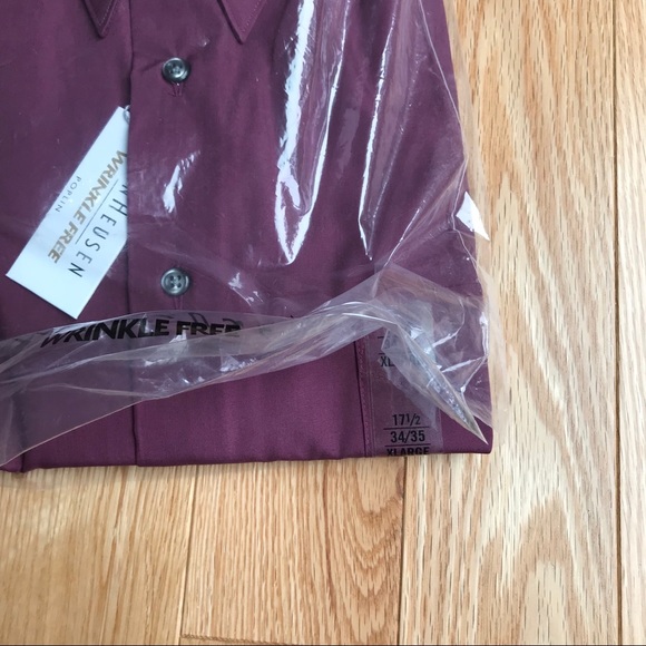 Van Heusen dark red button down dress shirt XL - Picture 2 of 5